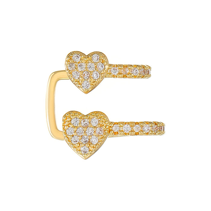 1 Piece Simple Style Star Plating Inlay Copper Rhinestones 14K Gold Plated Silver Plated Ear Cuffs
