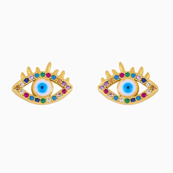Fashion Wild Devil&#39;s Eye Earrings Female Diamond Zircon Earrings Wholesale
