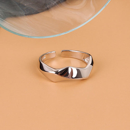 Simple Style Geometric Copper Plating Open Ring