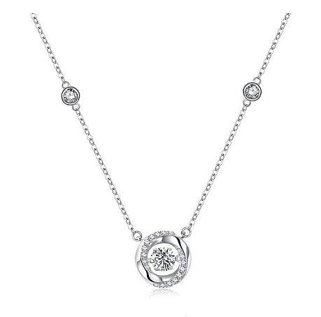 Simple Style Round Copper Zircon Pendant Necklace In Bulk