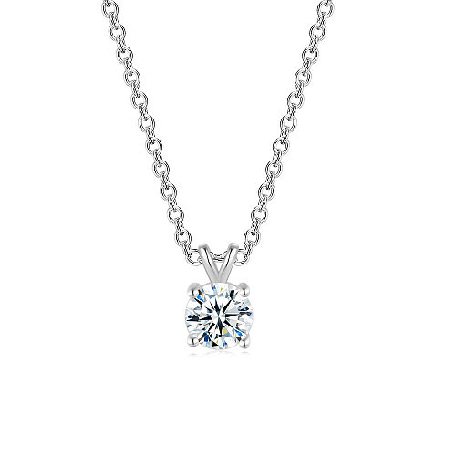 Simple Style Round Copper Plating Inlay Artificial Gemstones Necklace