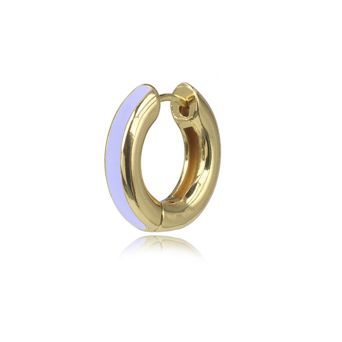 Wholesale Fashion Dripping Oil Multicolor Copper Earrings Buckle jewelry