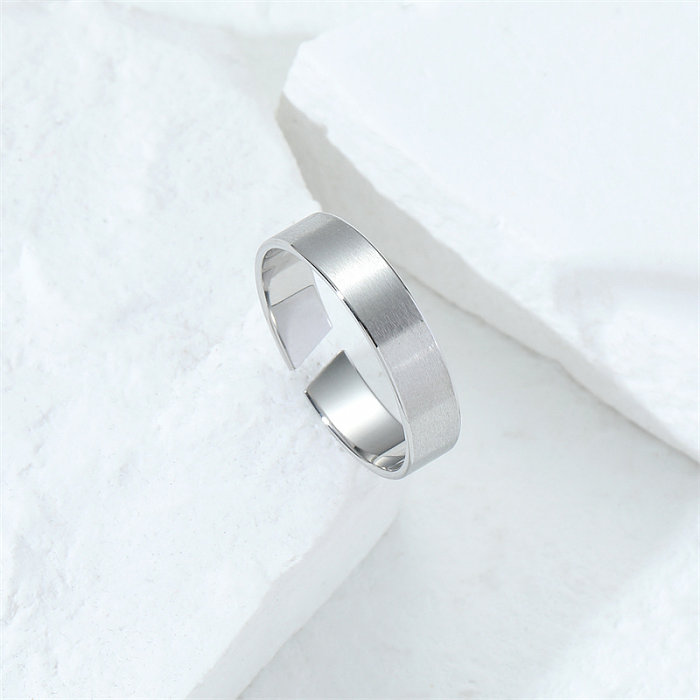 Wholesale Casual Simple Style Classic Style Solid Color Stainless Steel Titanium Steel Polishing Open Rings