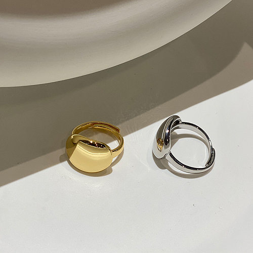Geometrische, einfarbige offene Ringe im Vintage-Stil mit Kupferbeschichtung