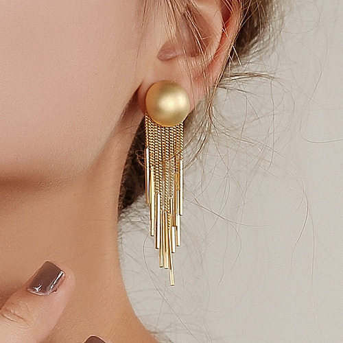 Boucles d'oreilles pendantes en placage de cuivre géométrique à la mode, 1 paire