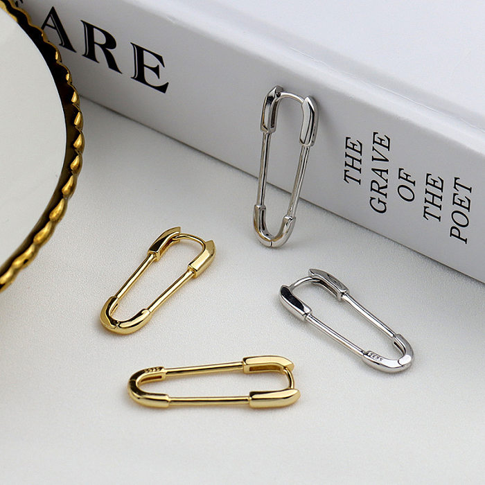 New Paperclip Earrings Fashion Minimalist Creative DIY Small Pin Copper Earrings