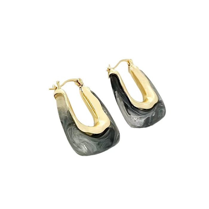 1 Pair Modern Style U Shape Irregular Plating Copper 18K Gold Plated Earrings