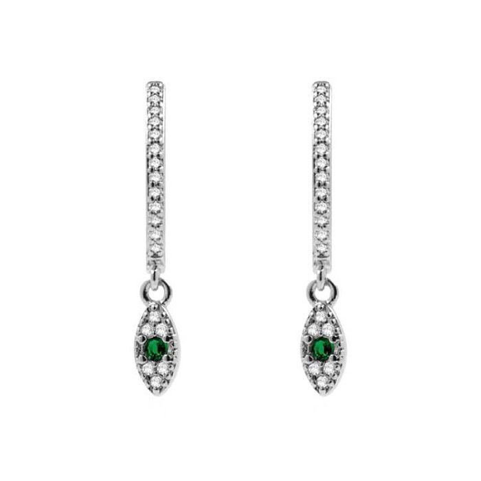 1 Pair Simple Style Devil'S Eye Plating Inlay Copper Zircon Gold Plated Drop Earrings