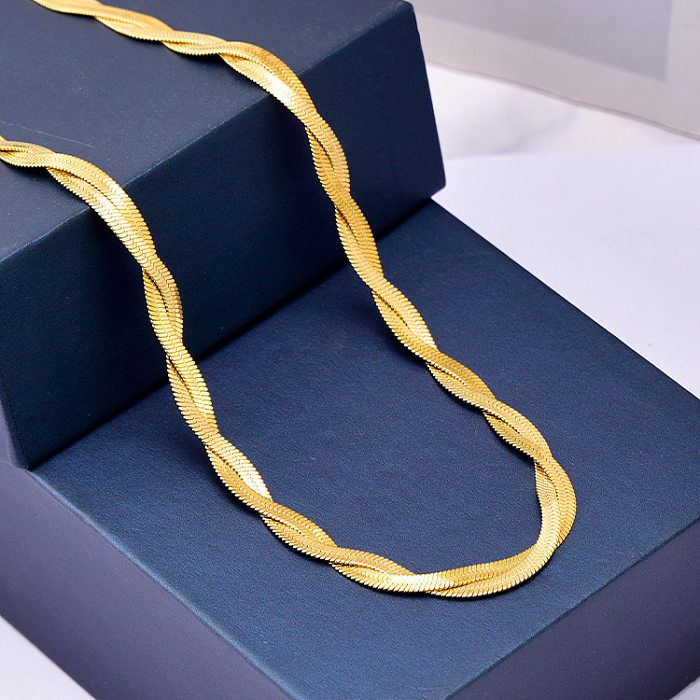 Simple Style Solid Color Titanium Steel Bracelets Necklace