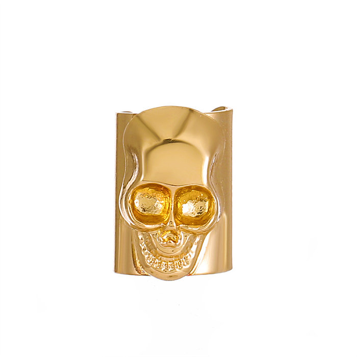 1 Piece 1 Pair Retro Funny Streetwear Heart Shape Skull Plating Arylic Copper 18K Gold Plated Gold Plated Silver Plated Drop Earrings Ear Clips Ear Studs