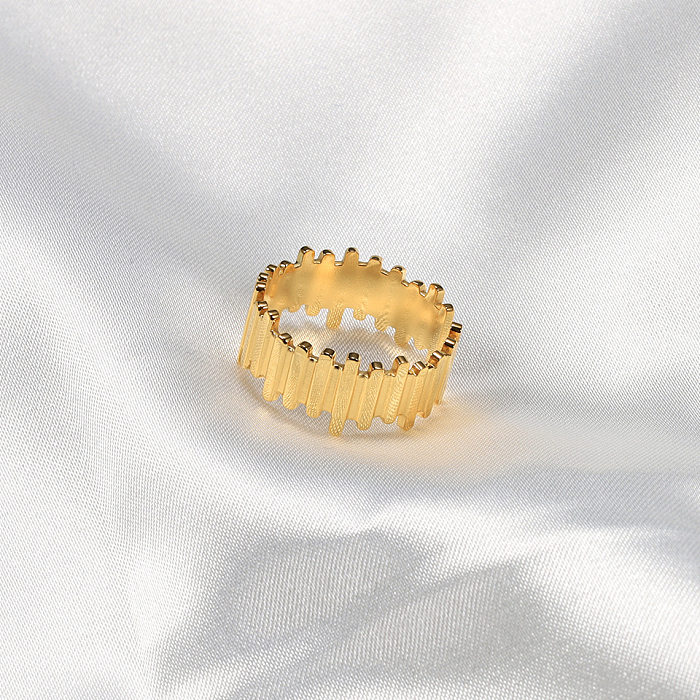 Anéis de chapeamento de aço de titânio retangular de cor sólida estilo simples de 1 peça