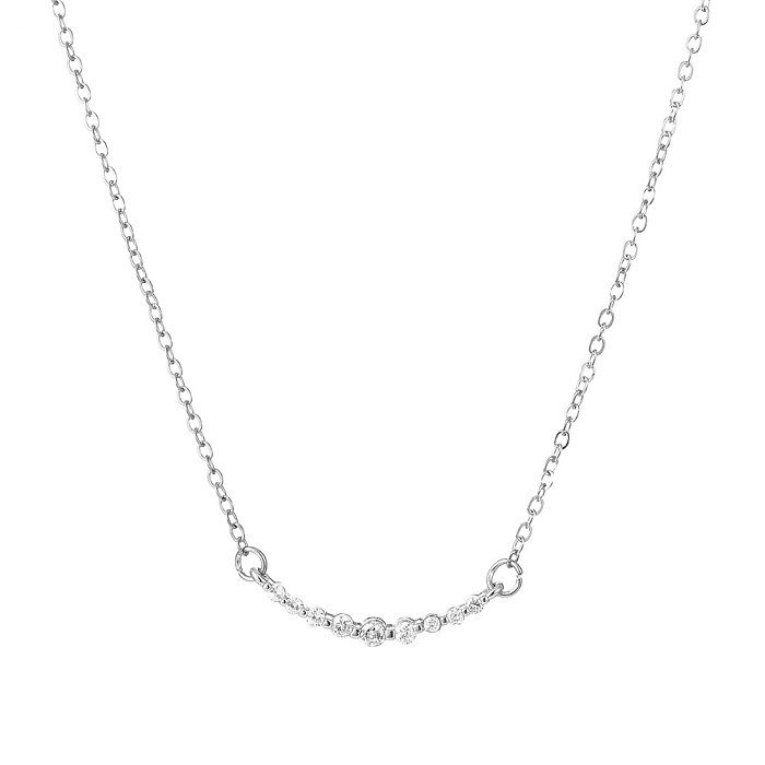 Fashion Cross Heart Shape Crown Copper Plating Artificial Rhinestones Zircon Necklace