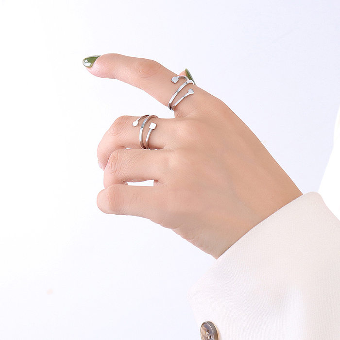 La apertura irregular vendedora caliente transfronteriza no puede ser un anillo ajustable Pulsera de anillo de dedo de acero de titanio chapado en oro de 18 quilates de estilo coreano A267