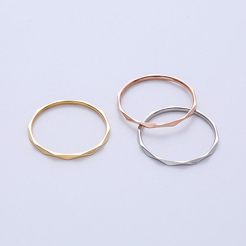 Simple Style Solid Color Stainless Steel Rings Plating Stainless Steel Rings