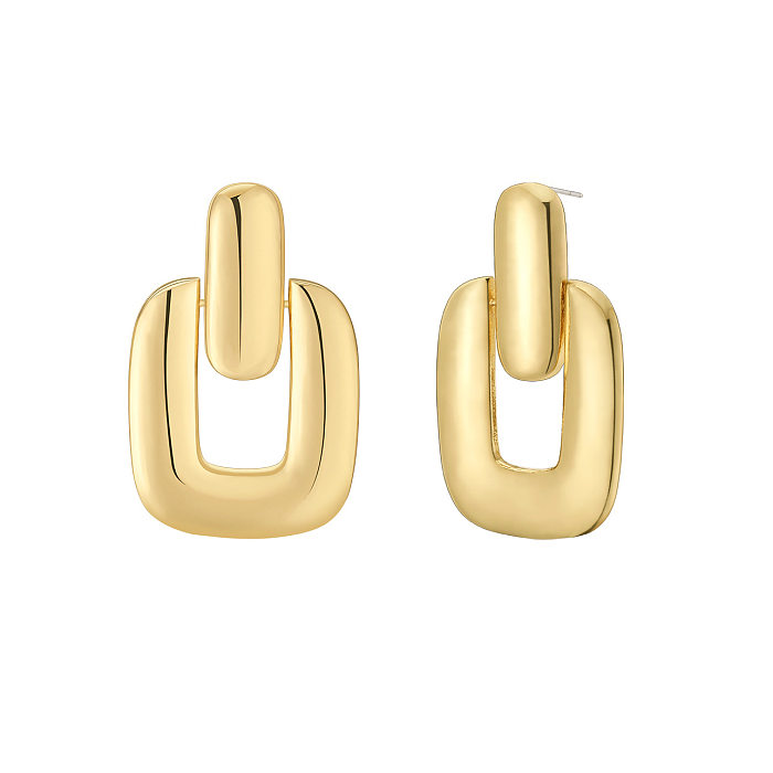 1 Pair IG Style Simple Style Solid Color Plating Copper Drop Earrings