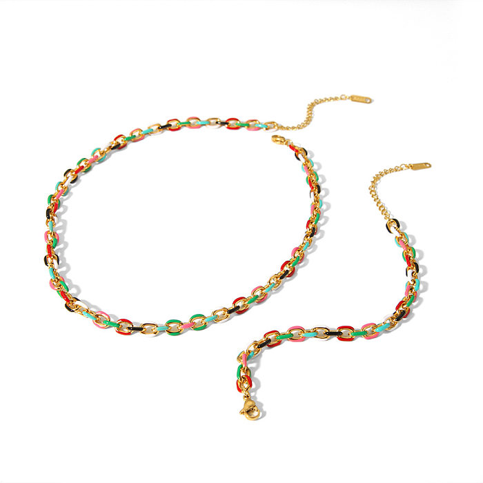 IG Style U-förmige Halskette mit vergoldeten Armbändern und Edelstahlbeschichtung