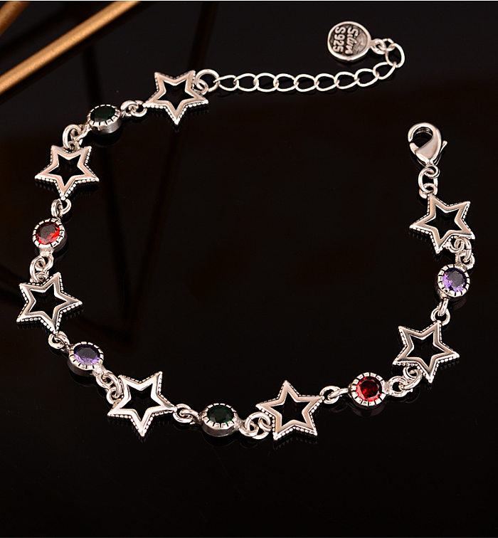 Süße Stern-Kupfer-Inlay-Zirkon-Armbänder im koreanischen Stil