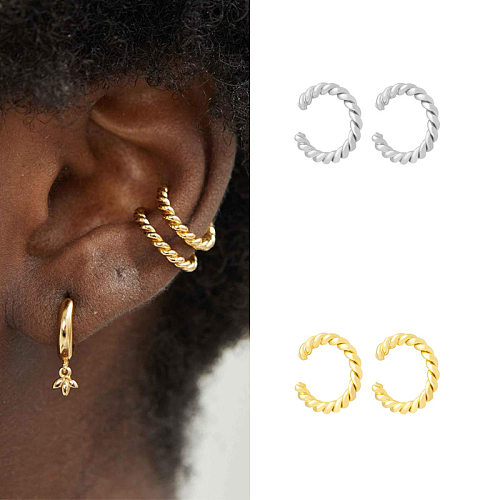 Einfache Art-Faden-Kupfer-Ohrringe für Damen ohne eingelegte Ohrringe, die Kupfer-Ohrringe überziehen