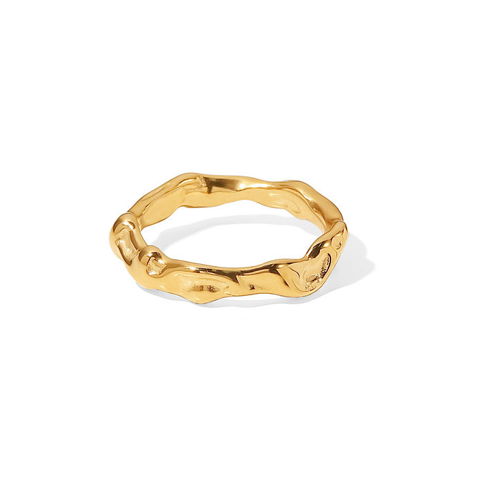 Anillos geométricos de acero inoxidable de estilo simple que platean anillos de cobre