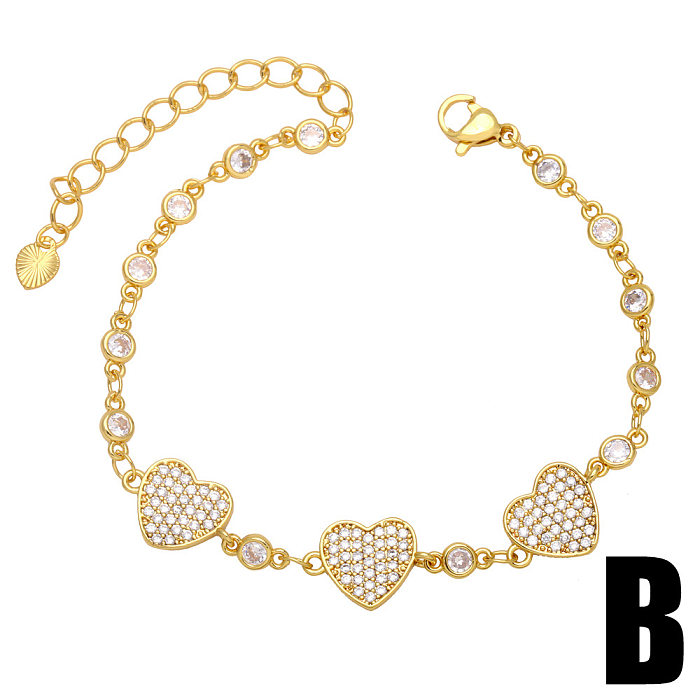 Jewelry Couple Heart Shaped Bear Fashion Copper Bracelet