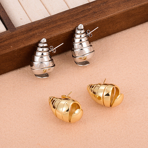 1 Pair Cool Style The Answer Plating Hollow Out Copper Ear Studs