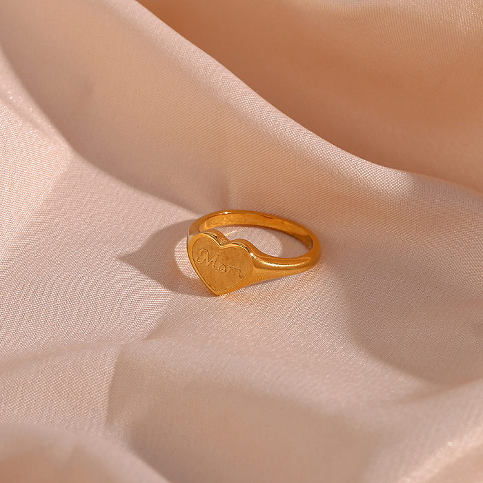 حلقات طلاء الفولاذ المقاوم للصدأ على شكل قلب على الموضة قطعة واحدة