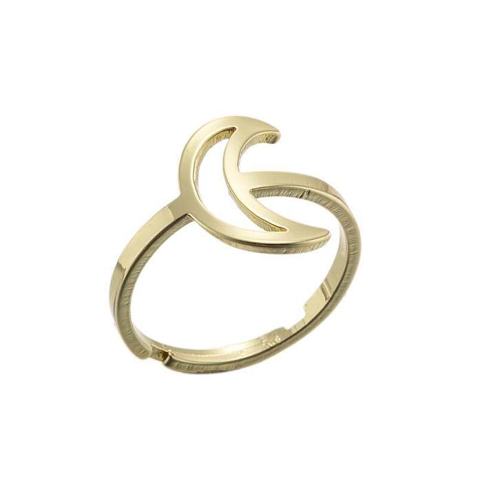 Simple Style Moon Stainless Steel Plating Open Rings