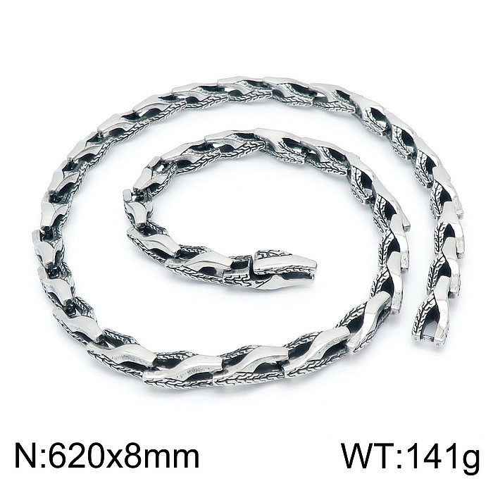 Collier de bracelets en acier titane géométrique décontracté streetwear