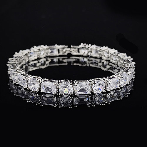 Fashion Square Copper Plating Inlay Zircon Bracelets 1 Piece