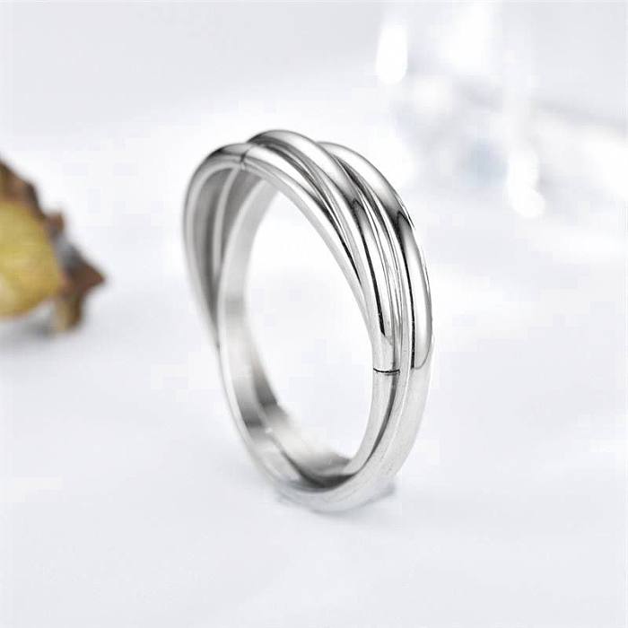 Simple Style Geometric Stainless Steel Rings 1 Piece