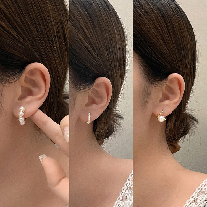 1 Paar Retro-Ohrringe aus Kupfer mit geometrischer Beschichtung für Damen