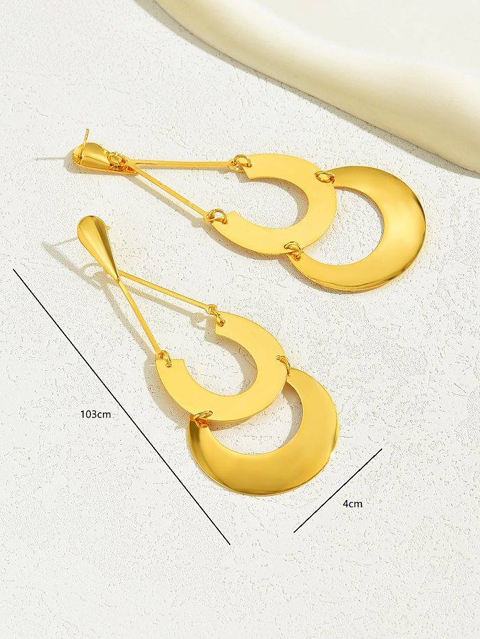 1 Pair Vintage Style Water Droplets Plating Copper 18K Gold Plated Drop Earrings