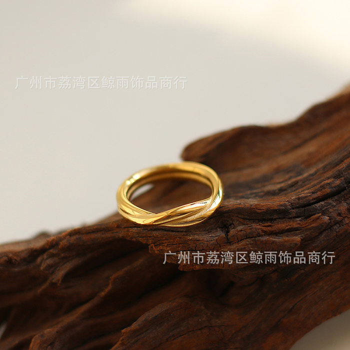 Joyería plateada oro ancha del anillo del acero 18K del titanio que gira al por mayor de la moda