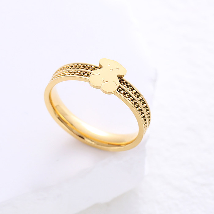 O estilo simples comuta anéis chapeados ouro de aço inoxidável da cor sólida 24K