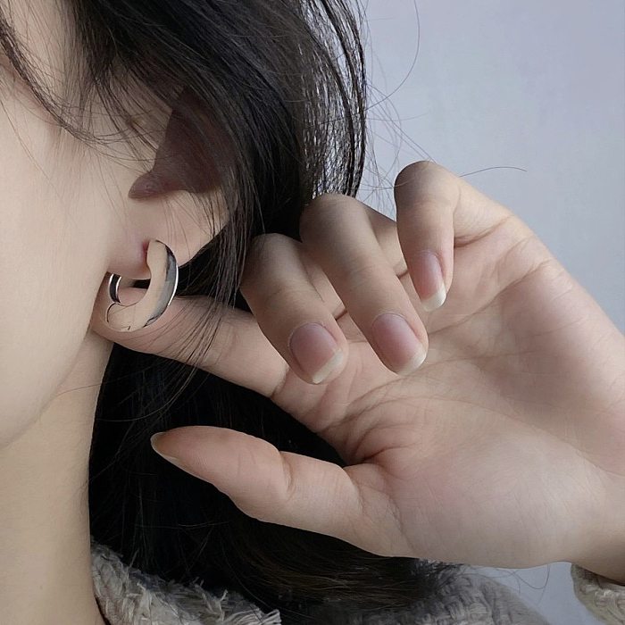 1 Pair Simple Style Circle Solid Color Plating Copper Gold Plated Hoop Earrings