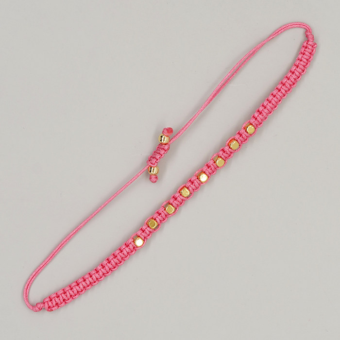 Simple Style Solid Color Rope Copper Bracelets