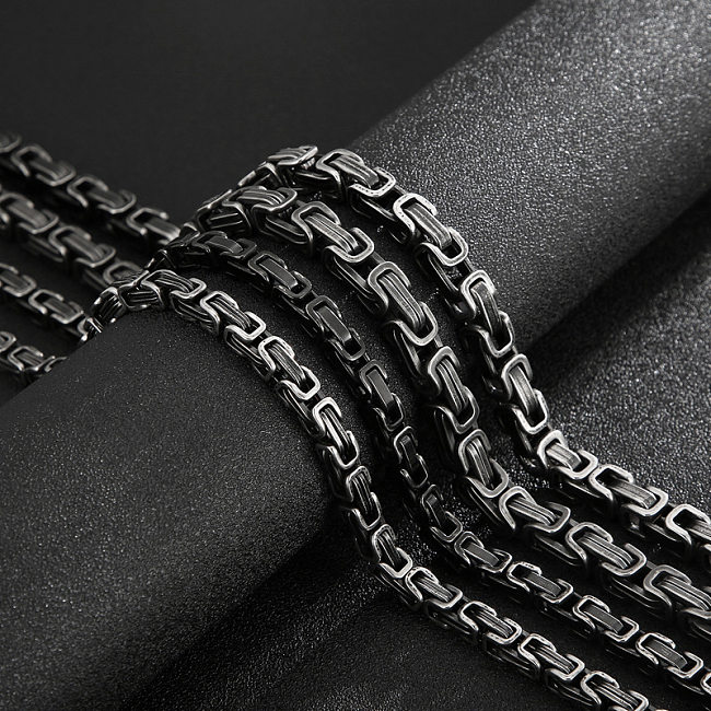 Punk Streetwear Geometric Titanium Steel Bracelets Necklace