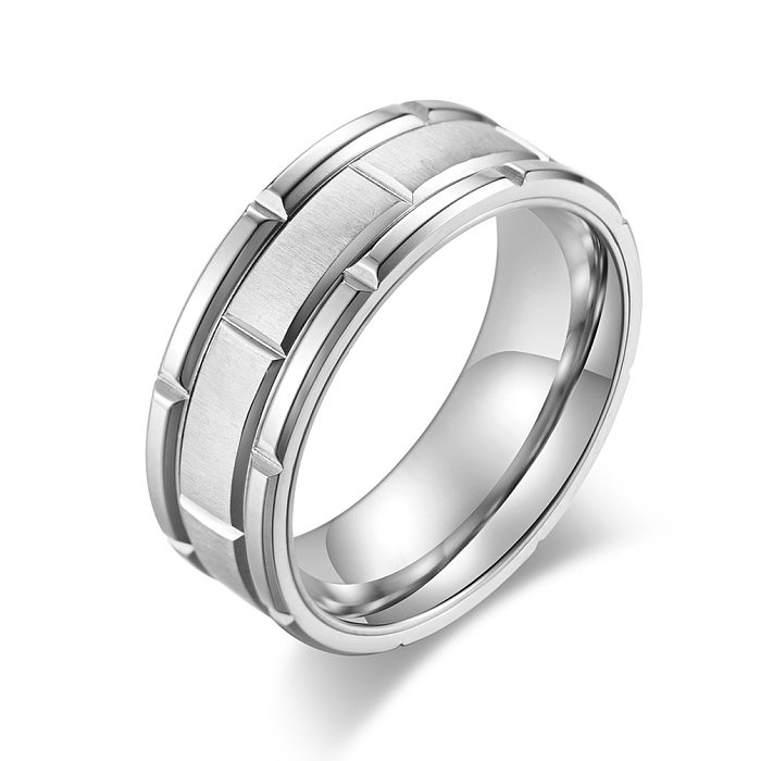 Hip-Hop Rectangle Titanium Steel Polishing Rings
