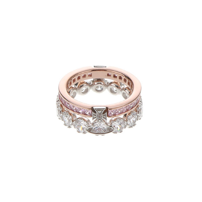 Elegant Planet Copper Inlay Artificial Gemstones Rings