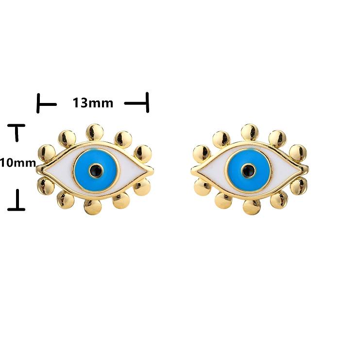 Hecheng Ornament Dripping Oil Eye Stud Earrings European And American Style Personalized Women's Stud Earrings Ornament Accessories