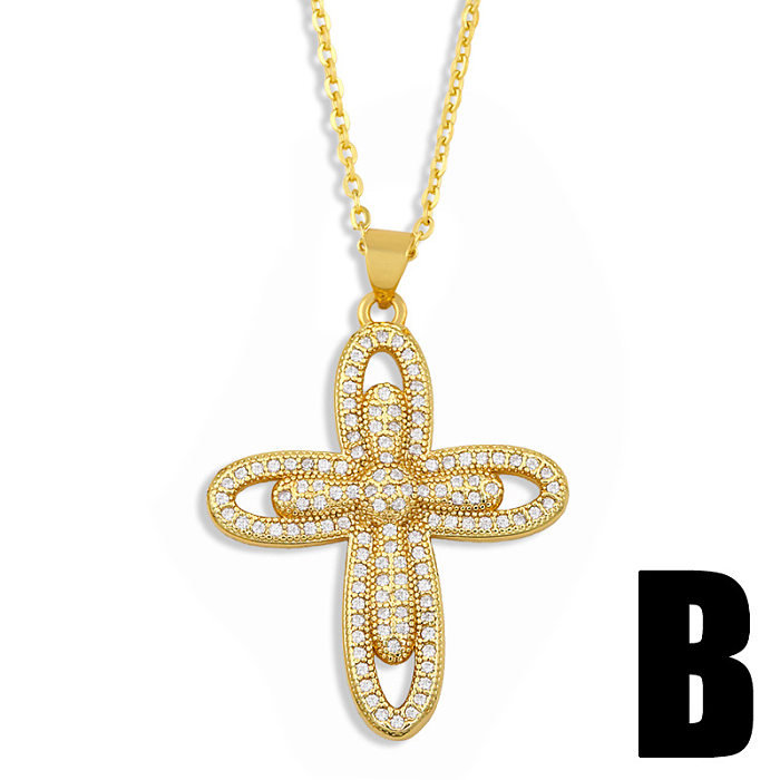Hip Hop Simple Diamond Cross Necklace