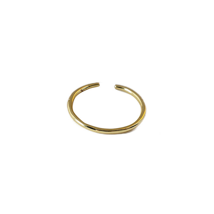 Simple Style Round Copper Plating Open Ring
