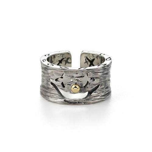 Vintage Style Clown Copper Plating Hollow Out Open Rings
