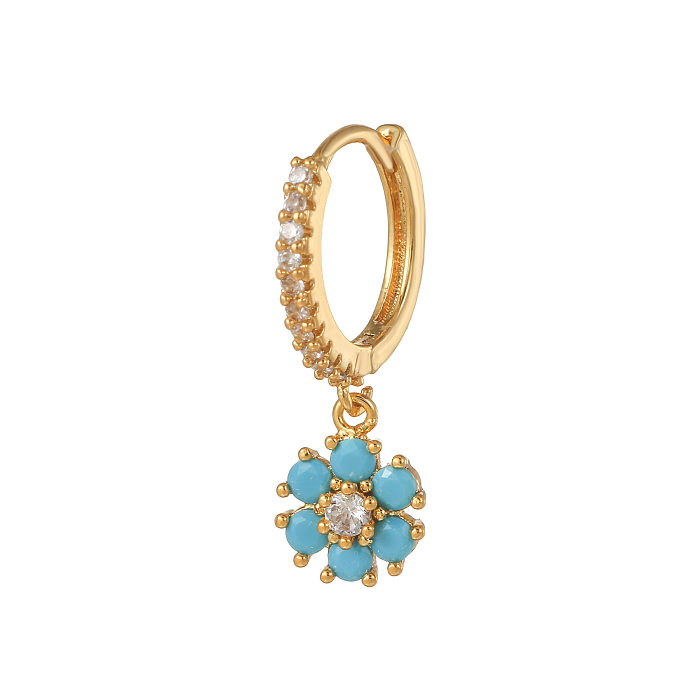 Fashion Eye Butterfly Copper Inlaid Zircon Drop Earrings 1 Piece