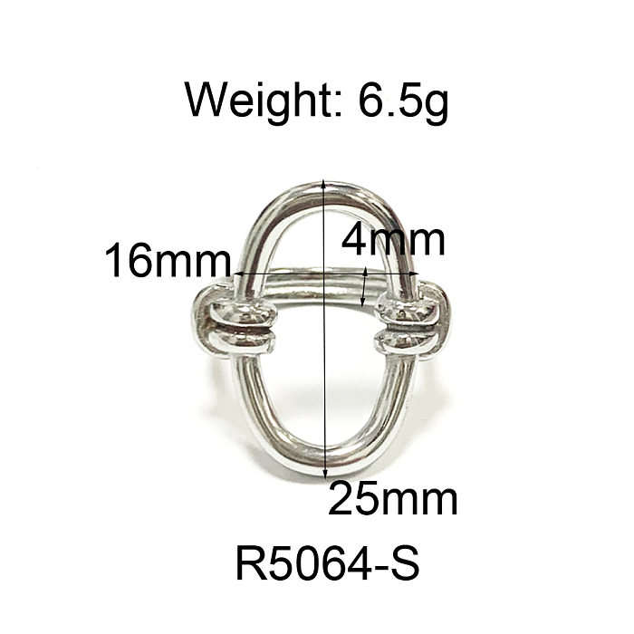 Wholesale Simple Style Oval Titanium Steel Rings