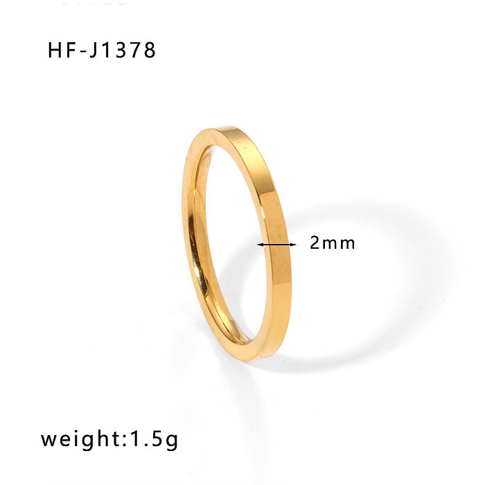 IG Style Modern Style Korean Style Geometric Heart Shape Stainless Steel Plating Inlay Zircon Open Rings