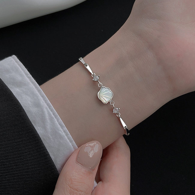 Simple Style Ginkgo Leaf Copper Plating Silver Plated Bracelets