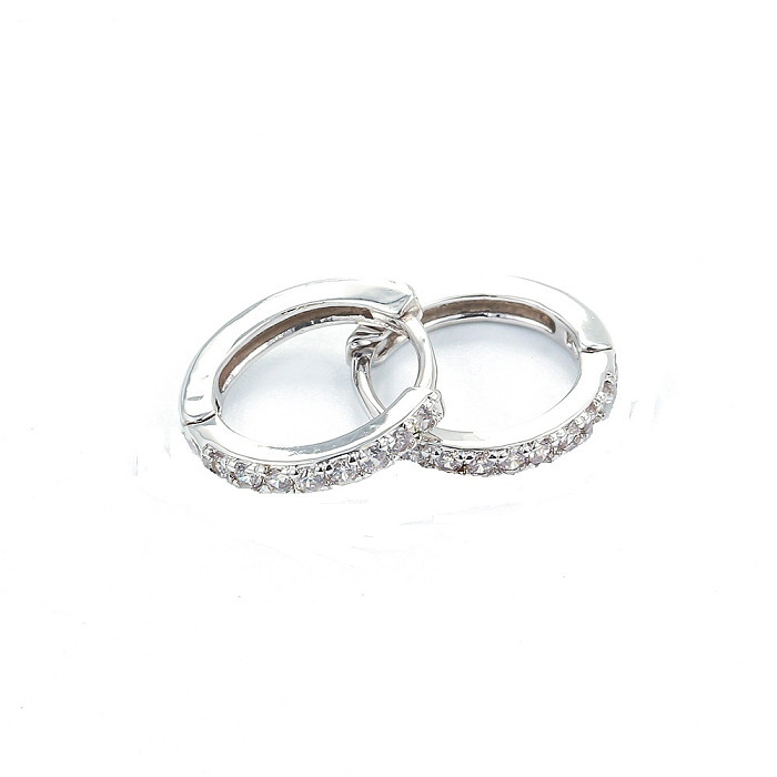 Korean Round Micro-inlaid Zircon Earrings