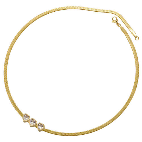 Sweet Heart Shape Copper Plating Zircon Necklace