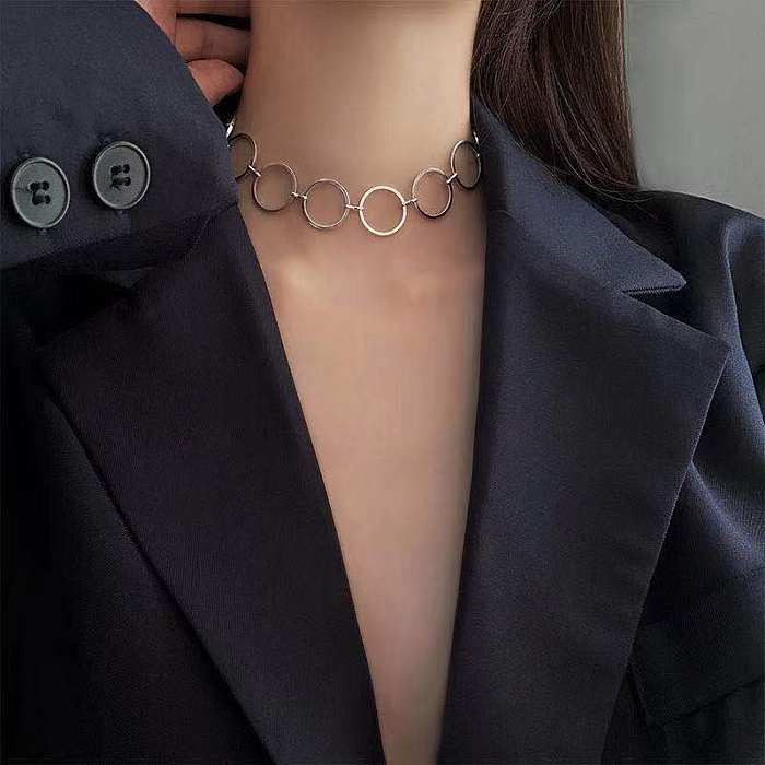 Cool Style Circle Copper Plating Choker